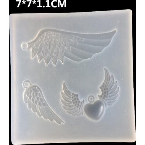 DIY Handmade Angel Wings Transparent Epoxy Pendant Mold For DIY Making Finding Accessories Mold Fondant