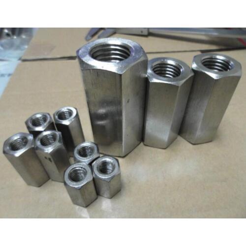 1pcs M10 M12 M14 M18 long nuts hex nut screw female connection lengthening stainless steel 25mm-100mm length