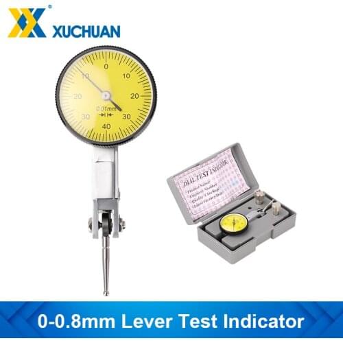 Dial Indicator 0-0.8mm Lever Test Indicator Magnetic Base Stand Holder Measuring Instruments 0.01mm Dial Gauge