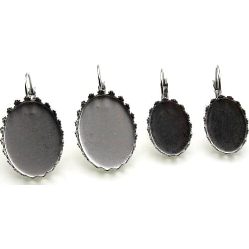 10pcs Stainless Steel Blank Cabochon Earring Findings fits 13x18 18x25mm Glass Cabochon Settings DIY Jewelry Making Accessories