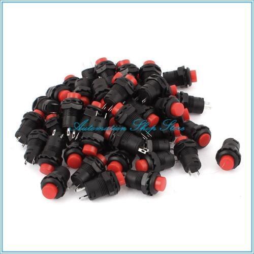12mm Lock Latching OFF- ON Push Button Switch maintained fixed pushbutton switches Self-Lock button 50 Pcs