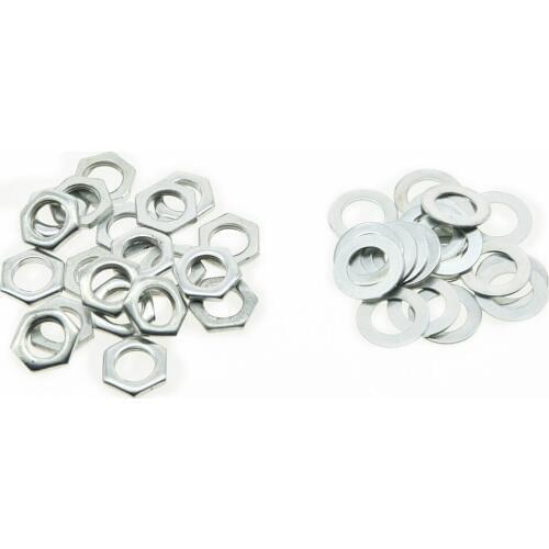 KAISH Pack of 20 Zinc Metric M8 Guitar Pots Nut and Washer for 24mm Large Metric Pots