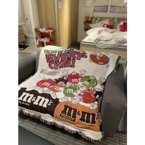 Candy MM Chocolate American Style Children Bed Outdoor Sofa Blanket Multi-purpose Blanket Home Decor