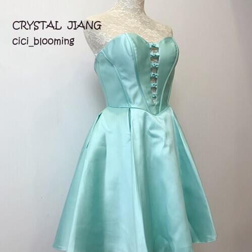 Candy Color Light Green Short Cut-Out Bridesmaid Dress