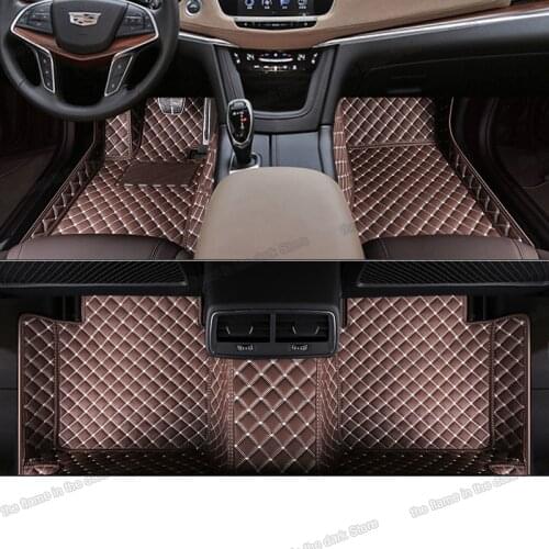 Leather car floor mats for cadillac XT5 2016 2017 2018 2019 2020 2021 2022 carpet auto foot rug accessories non slip interior