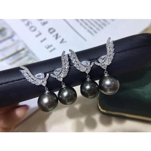 Angels Wing 925 Sterling Silver Earrings Findings Base Mountings Jewelry Parts Accessories for Pearls Beads Agate Jade Crystal