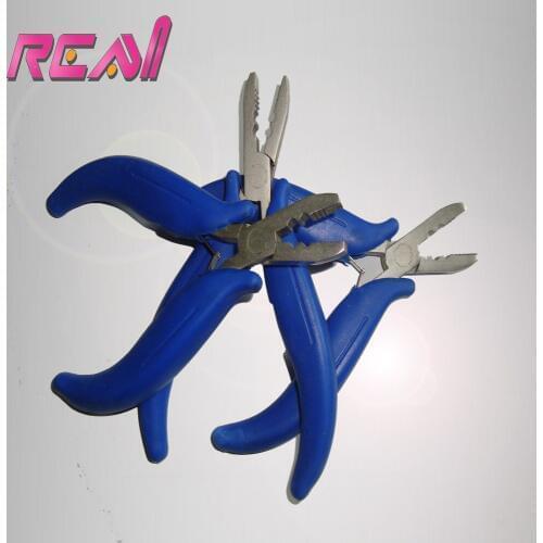 10Pcs Multi Functional Micro Ring Closer And Opener Hair Extension Plier Loop Hair Pliers Blue Color Stainless Steel Hair Pliers