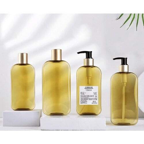 Square Shape Soap Refillable Bottles Hand Press Empty Travel Portable Dispenser Oil Shower Gel Lotion Storage Bottle
