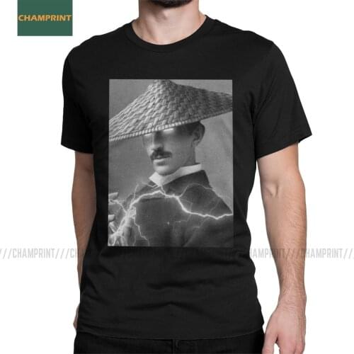Mortal Kombat Nikola Tesla T-Shirt for Men Scientists Physics Science Energy Cotton Tee Shirt Short Sleeve T Shirt Plus Size