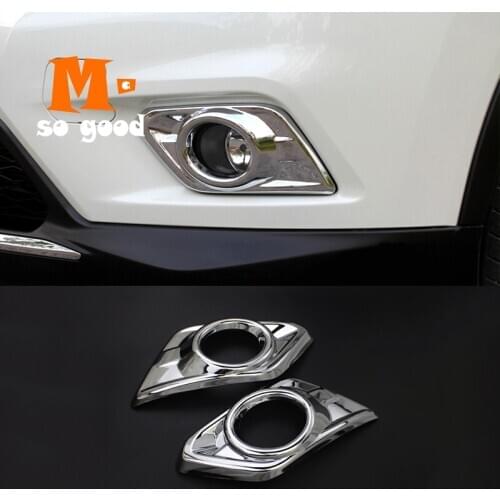 2014 2015 2016 Front Head Fog Light Lamp Cover Trim Shell For Nissan XTrail T32 Car Accessories X-Trail Rogue ABS Chrome