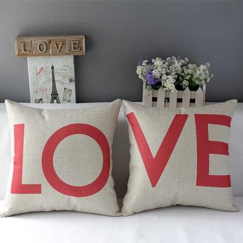 Love pillow cover, creative Wedding red letter lover couple throw pillow case pillowcase wholesale