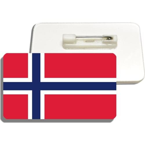 Norwegian Flag Brooch Norway Acrylic Flag Lapel Pin For Women And Men Patriotic Backpacks Clothes Decor Meeting Party Badge