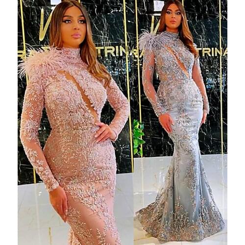 2021 Plus Size Arabic Aso Ebi Luxurious Lace Beaded Prom Dresses High Neck Mermaid Evening Formal Party Second Reception Gowns