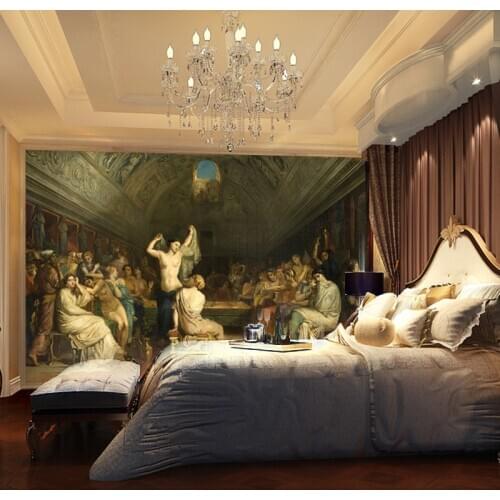 Beibehang papel de parede para quarto large hotel corridors wallpaper mural painting custom world famous body art wallpaper