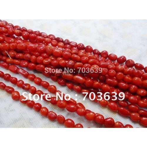 Wholesale 5mm Irregular Rice Shape Coral Beads, Semi-Precious Stone, Coral Jewelry Accessory
