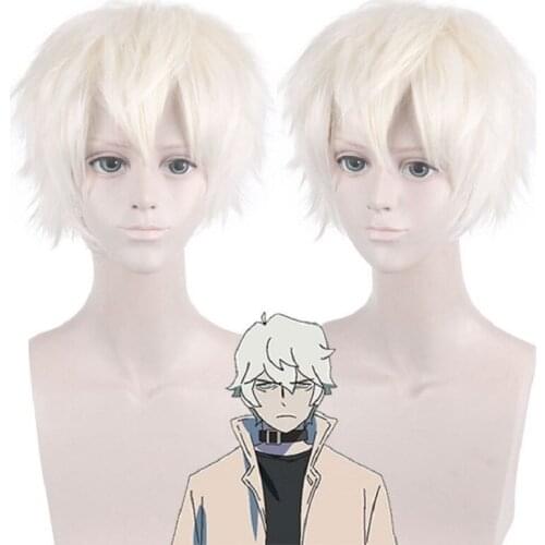 Ogami shirou Anime Cosplay wig BNA, new animal, 30cm, beige, synthetic short hair, postizo ogami shirou