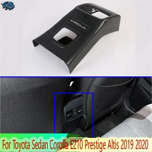For Toyota Sedan Corolla E210 Prestige Altis 2019 2020 Carbon Fiber Style Armrest Box Rear Air Vent Frame Trim Cover