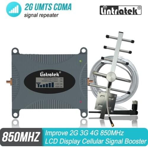 CDMA GSM UMTS 850mhz Cellular Signal Repeater 2G/3G/4G Band 5 850 Mobile Phone Booster LCD Amplifier Celular Repetidor Set #4