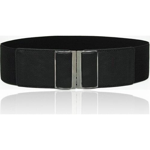 Solid Color Wide Belts For Women Girl Elastic Ceinture Stretch Belt Adjustable Simple Femme Vintage Dress Waistbands Accessories