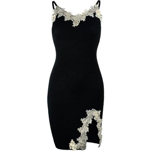 Sexy V Neck black Party Dress Women Spaghetti Strap Backless Slip Dress Summer Chiffon Beach Dress Vestidos