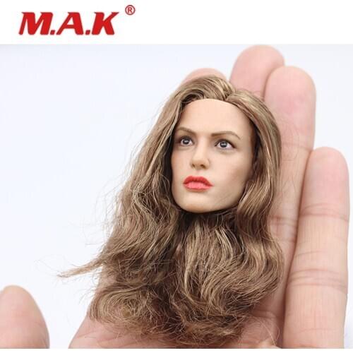 New 1/ 6 Beauty Girl Head Sculpt Yellow Hair Transplant Head Carving Angelina Jolie For 12-inch Female Dolls Models In Stock