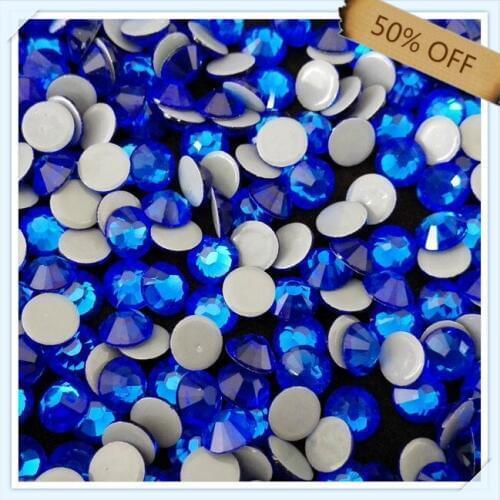 Flatback super shiny free shipping size ss10 2.9mm sapphire color with 1440 pcs each pack ; diamond stone FOR GARMENT,BAGS