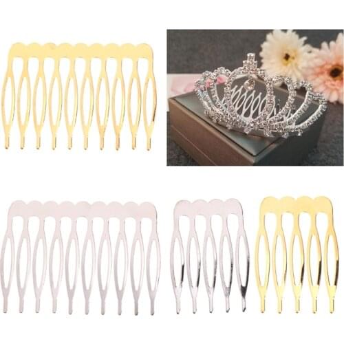69HB Bride Crown Comb Wedding Alloy Hair Accessories Jewelry Golden Silver Bridal Pin