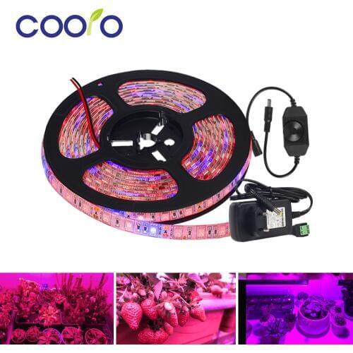 LED Grow light Full Spectrum 5M LED Strip Light 5050 LED Flower Plant Phyto Growth Lamps For Greenhouse Hydroponic Plant Growing
