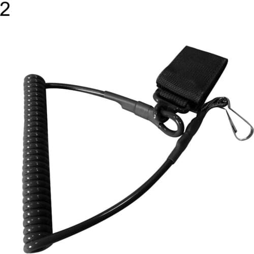 Outdoor Tactical Spring String Buckle Key Chain Safety Cord Carabiner Hook Strap On Belt Vest Pants