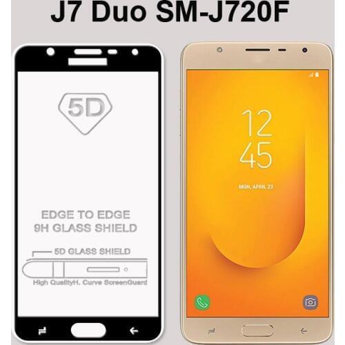 Ultra-Thin black White color full screen protector Tempered Glass film For Samsung Galaxy J7Duo Screen protective glass film