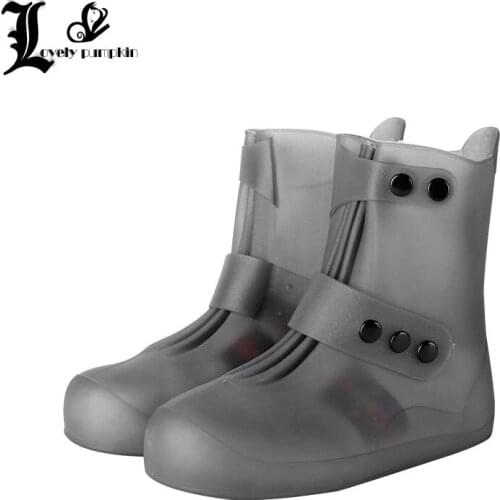 Women and Man PVC Integral Mould Waterproof Reusable Rain Shoes Covers Rain Boot Anti-skid Wear Outdoor Shoes Covers LP262