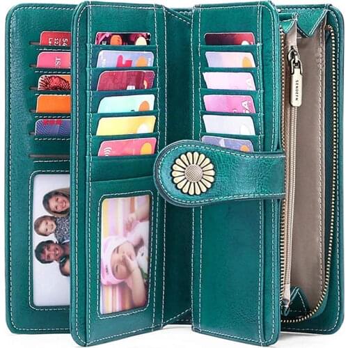 SENDEFN Brand Women Wallets Long Large Capacity Clutch Purse Split Leather Female Zipper Phone Wallet