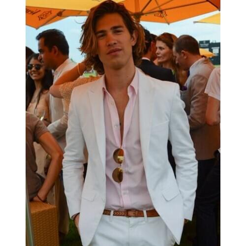 2017 Latest Coat Pant Design White Summer Casual Tuxedo Men Suit Jacket Slim Fit 2 Piece Style Custom Suits Groom Blazer Vestido