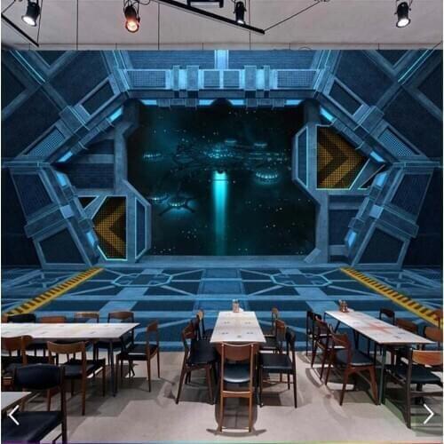 3D Abstract Space Capsule Wallpaper Mural Print Photo Wall Paper for KTV Bar Wall Decor Painting Murals Custom Size