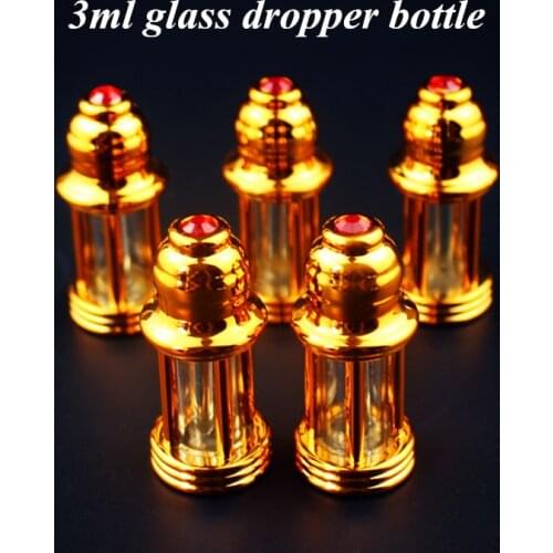60pcs/lot 3ml Glass Essential Oil Bottle with Dropper Stick Empty Display Bottle Vials Small Perfume Sample Test Bottle