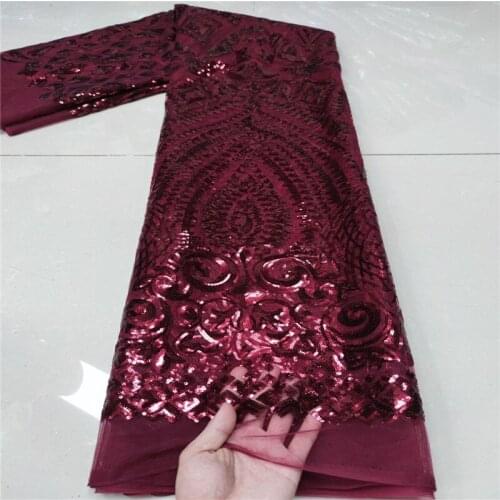 African Sequins Net Mesh Lace Fabric High Quality Lace 2021 red Lace French Tulle Lace Nigerian Sequin Lace Fabrics For Wedding