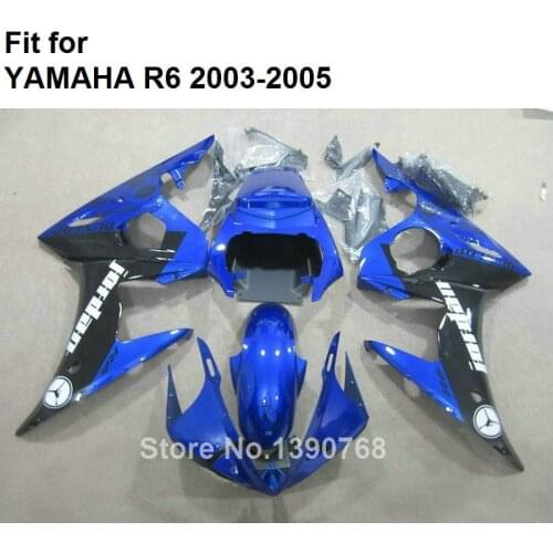 Free Customize ABS Plastic Fairing Kit For YAMAHA YZF R6 2003 2004 2005 Blue Black Motorcycle Fairings Set R6 03 04 05 HZ74