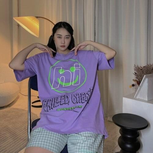 Street hip hop short sleeve T-shirst for women summer new Korean loose student top tide tees