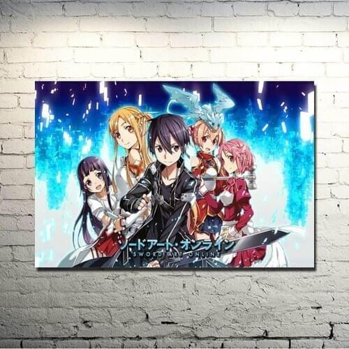 Canvas Hd Prints Wall Artwork 1 Panel Sword Art Online Painting Home Decor Anime Pictures Modular Poster Framed For Living Room