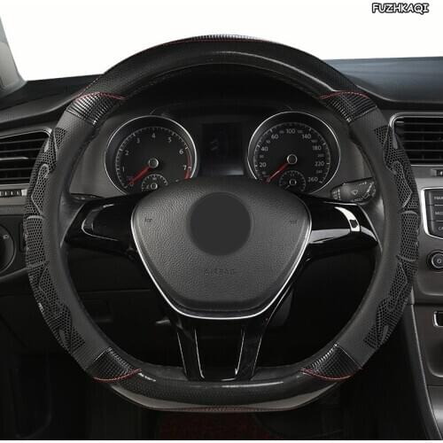 FUZHKAQI Microfiber Leather Car Steering Wheel Cover For Renaults Duster Megane 2 3 koleos Logan sandero Scenic 2