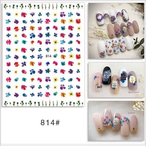 Colorful nail art sticker digital numbers letters flowers geometric nail foils 3D manicure nail tips decoration sticker YJ025