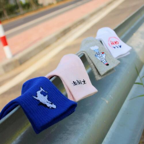 Fashion Cotton Casual Harajuku Low Cut Socks Women Chinese character Sock Cactus Fire Print Lovers Short Socks Calcetines