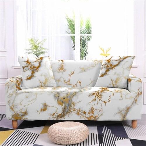 Marble Pattern Elastic Sofa Covers for Living Room Sofa Slipcover Geometric Sectional Couch Cover Sofa Towel 1/2/3/4 Seater