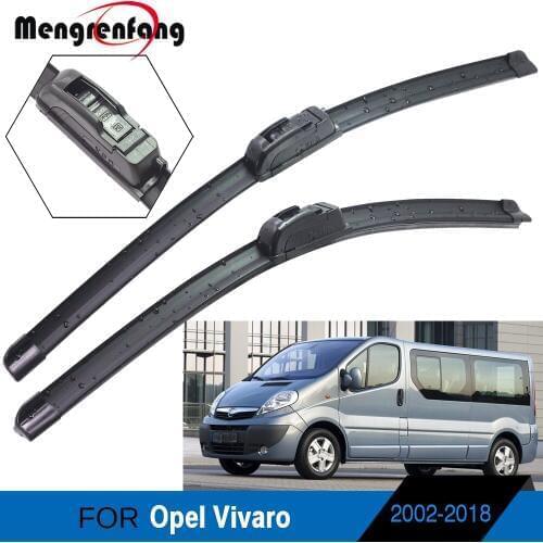 For Opel Vivaro 2002-2018 Car Styling Front Windscreen Wiper Soft Rubber Frameless Wiper Blades