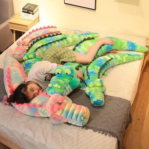 Creative Symphony Big Crocodile Pillow Plush Stuffed Toy Childrens Doll Bed Sleeping Soft Leg Pillow Girlfriend Birthday Gift