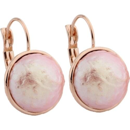 New Round Shell Pearls Long Dangle Earrings 585 Rose Gold Party Wedding Earring Women Simple Statement Earrings For Women 2021