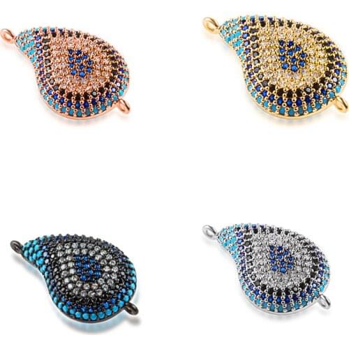 NEW Charm Pavé-shaped Color Zircon Personalized Leaf Metal Connector DIY Bracelet Earring Accessories Wholesale