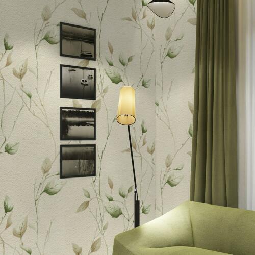 Beibehang wallpaper Rural style modern minimalist foliage deerskin cashmere wallpaper 3D embossed living room wallpaper