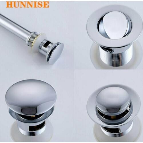 Polished Chrome Basin Drain Luxury Copper Wash Basin Drain Pop Up Drain with Quality Brass Push Down Pop Up Basin Sink Drainers