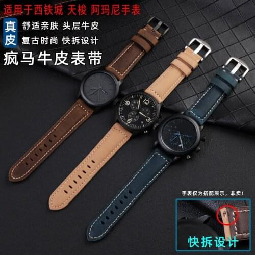 Genuine Leather Watch Strap Watch Bracelet for Tissot Seiko Citizen Armani DIESEL Watch Band Men 22mm Quick Release
